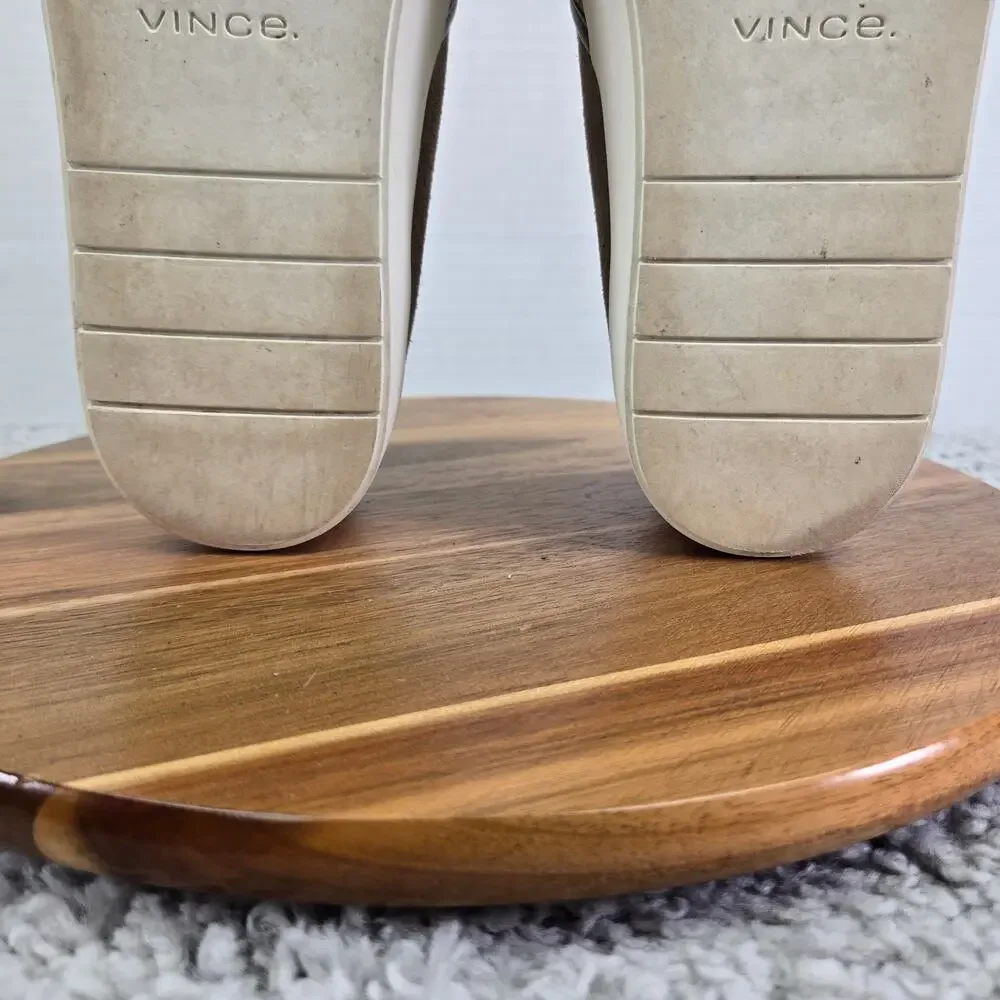 Vince Womens 9.5 Brendon B Brown Suede Slip On Platform Casual Lifestyle Sneaker